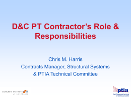 D&C PT Contractor`s Role & Responsibilities
