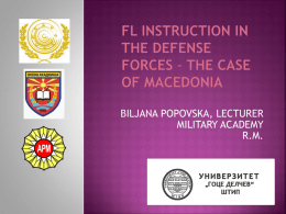 The Case of Macedonia - Bureau for International Language