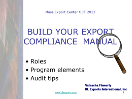 your export compliance program - Massachusetts Small Business