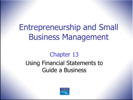 Chapter 7: Using an Income Statement to Guide a