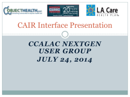 CAIR Interface Presentation