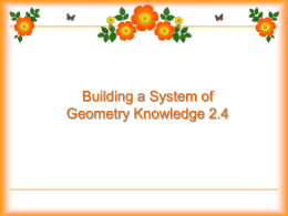 Building a system of Geometry knowledge