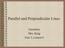 Lesson 6, Parallel and Perpendicular Lines