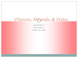 Vitamins, Minerals, & Water