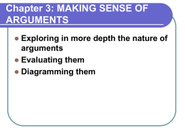 Chapter 3: MAKING SENSE OF ARGUMENTS