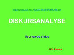 DISKURSANALYSE - Homes server for aub.aau.dk