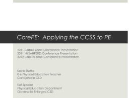 CorePE: Applying the CCSS to PE