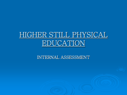 higher still physical education internal assessment