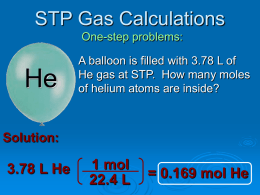 STP Gas Calculations - Celina City Schools