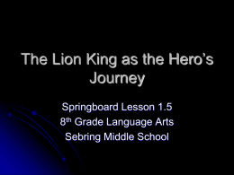 The Lion King as the Hero`s Journey