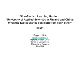 The Finnish Innovation System The Role of Higher Education