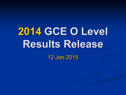 2014 GCE O Level Results