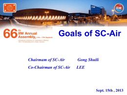 Aims of SC-AIR by Chair Prof. Shuili GONG