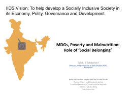 MDGs, Poverty, and Malnutrition: The Role of Social Inclusion