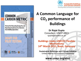 Common Carbon Metric -Rajat Gupta - CDM