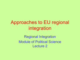 Approaches to EU integration