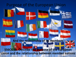Purpose of the European Union Ppt