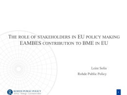 The role of stakeholders in EU policy making