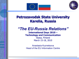 The EU-Russia Relations