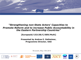 Strengthening Non-State Actor`s Capacities