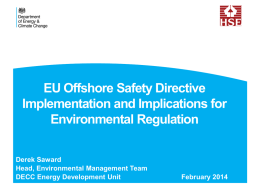 EU Offshore Safety Directive Implementation and Implications