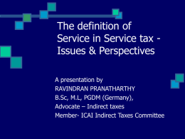 Service tax by Mr.Ravindran