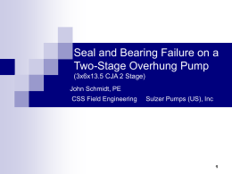 SEAL AND BEARING FAILURE ON A TWO-STAGE