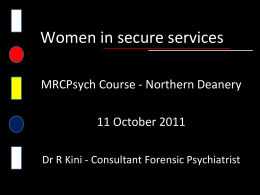 Women admitted to secure forensic psychiatry
