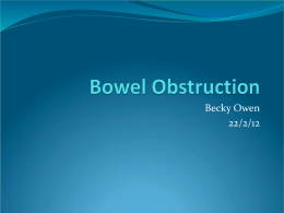 Bowel Obstruction - Yorkshire and the Humber Deanery