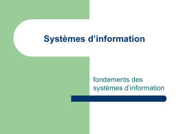 fondements des systèmes d`information