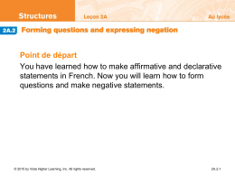 2A.2 Forming questions and expressing negation
