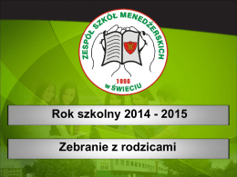 prezentacja 30-09-2014 - Zespół Szkół Menedżerskich w