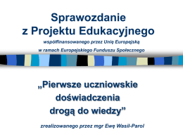 projekt edukacyjny - Szkoła Podstawowa Nr 5 w Chełmie