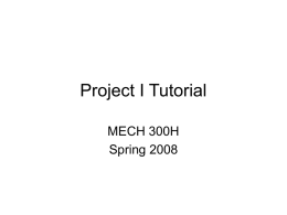 Project 1 Tutorial