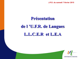 PowerPoint JPO 2015 - Université d`Artois
