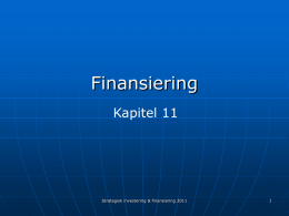 Investering - Kap 11. Finansiering