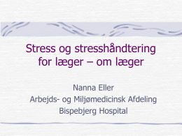 Stress og stresshåndtering for læger