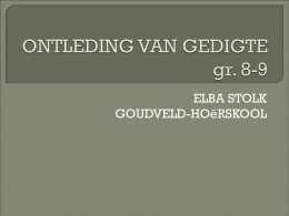 ONTLEDING VAN GEDIGTE - Goudveld