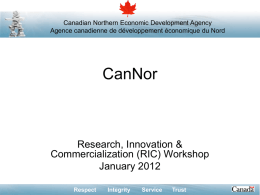 Canada`s Northern Economic Development Agency