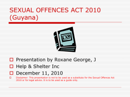SEXUAL OFFENCES ACT 2010