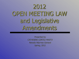 Open Meeting Law & Closed Sessions