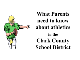 What Parents need to know about athletics in the Clark County