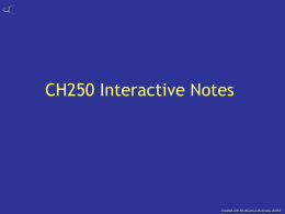 CH250 Lecture notes