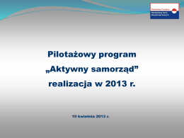 Program Aktywny Samorząd 2013