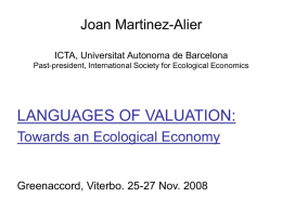 J.Martinez-Alier LANGUAGES OF VALUATION
