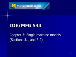 Chapter 3: Single Machine Models