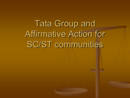 Tata Group and Affirmative Action for SC/ST communities