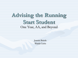 Advising the Running Start Student