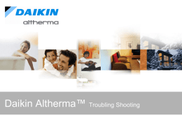 Daikin Altherma - Troublingshooting