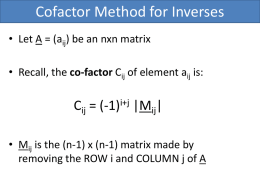 The Cofactor Method for Inverting a Matrix